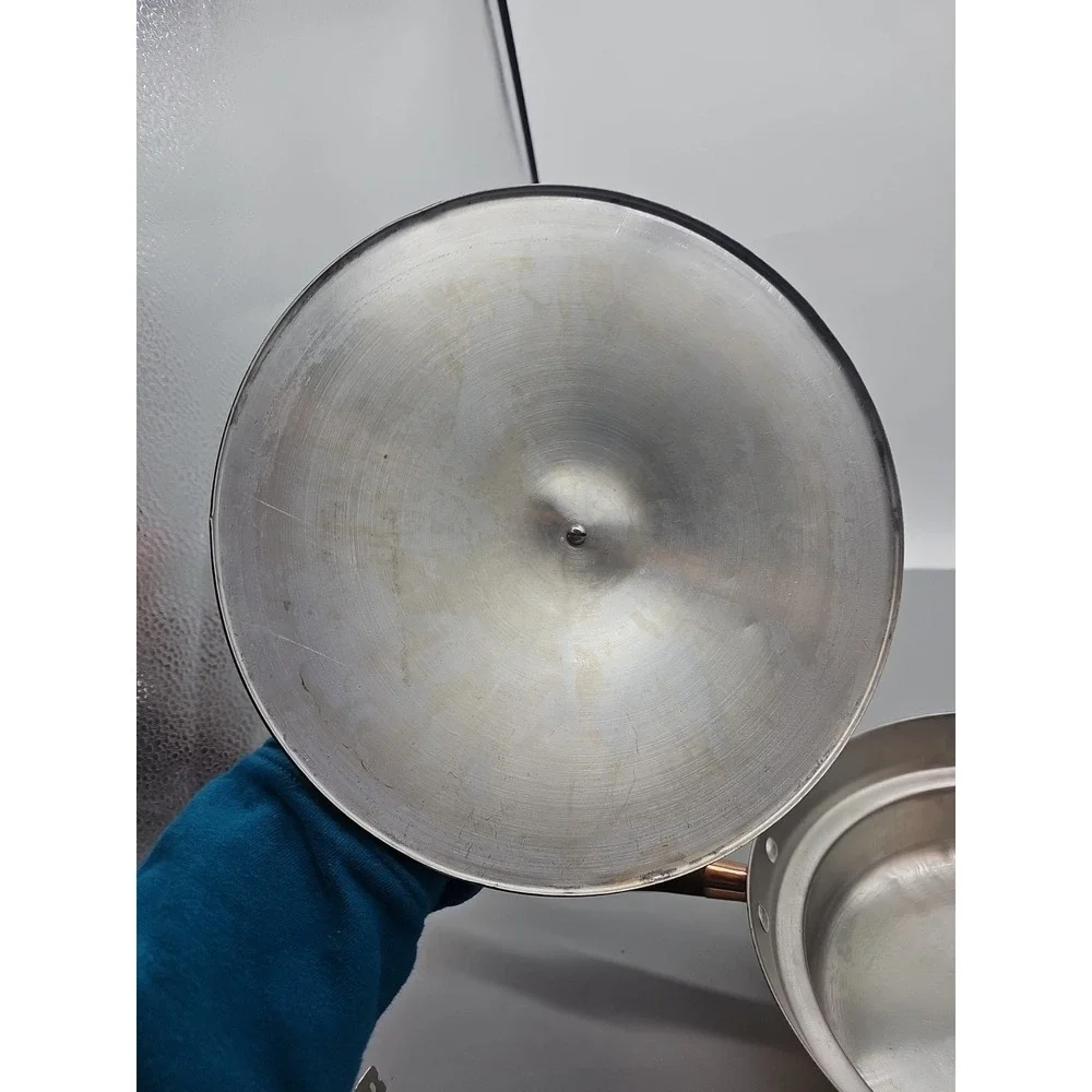 Beautiful Vintage Copper Chafing Dish Wood Handle Pan Only